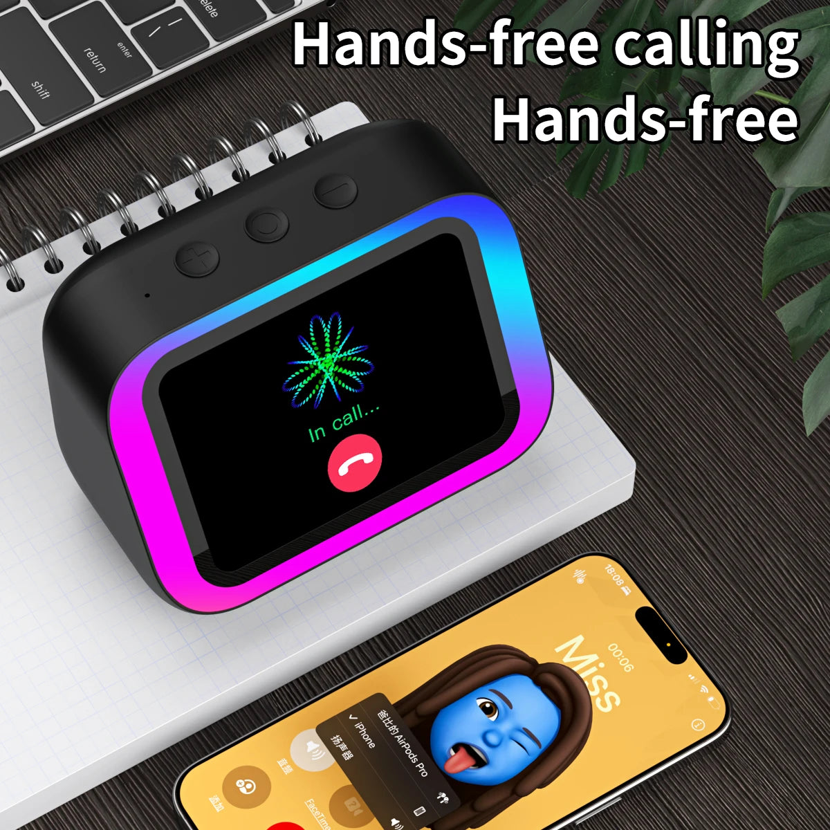 AI Smart Bluetooth Speaker – HD Touchscreen & Alarm