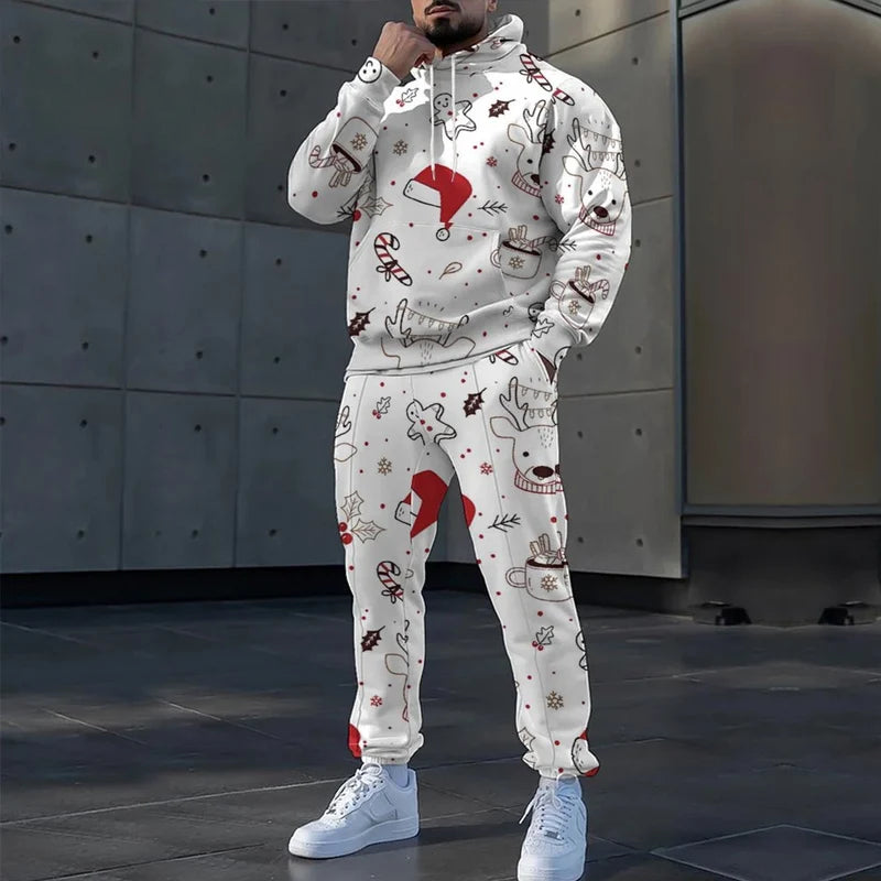HSUCMZ-18 Color 3D Print Men's Hoodie Set – Casual Autumn Tracksuit