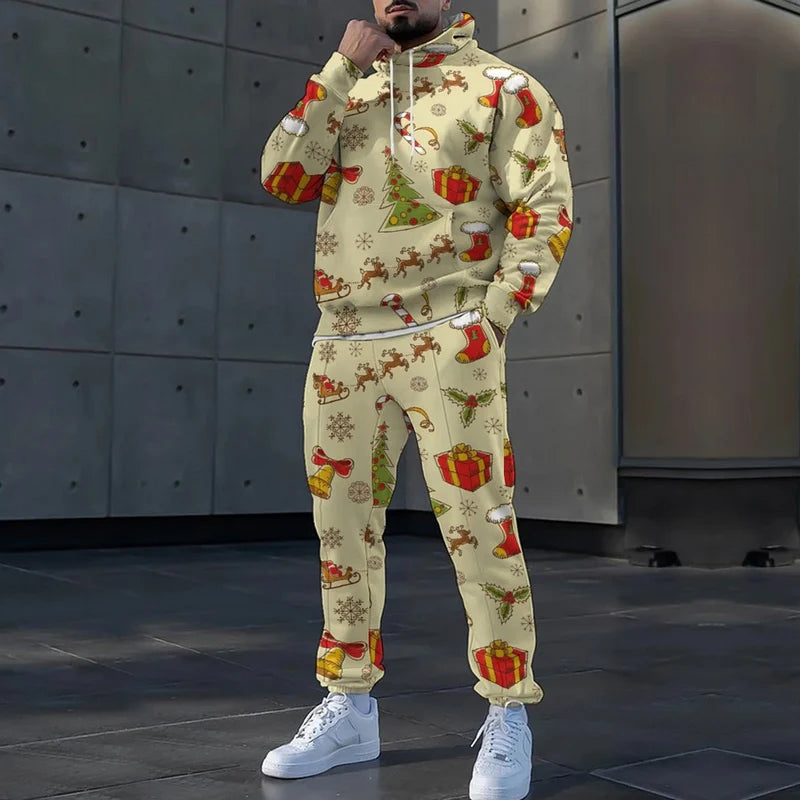 3D Print Men's Hoodie Set – Casual Autumn Tracksuit