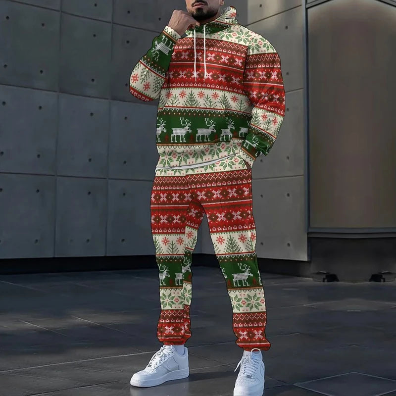 3D Print Men's Hoodie Set – Casual Autumn Tracksuit
