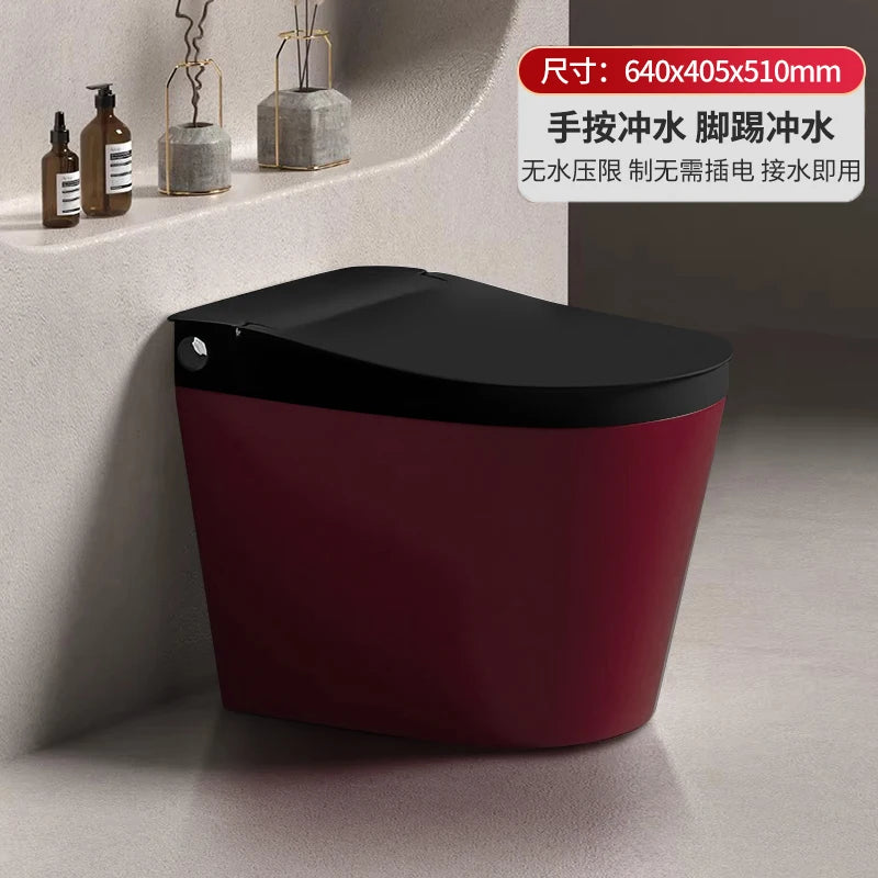 red Color Silent Flush Toilet – Cyclone Flushing, Dual-Flush