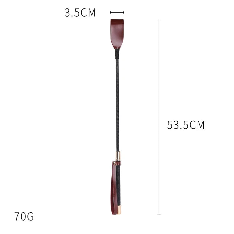 Burgundy-mid-length Color Leather Riding Crop – Ideal for Couples' Play