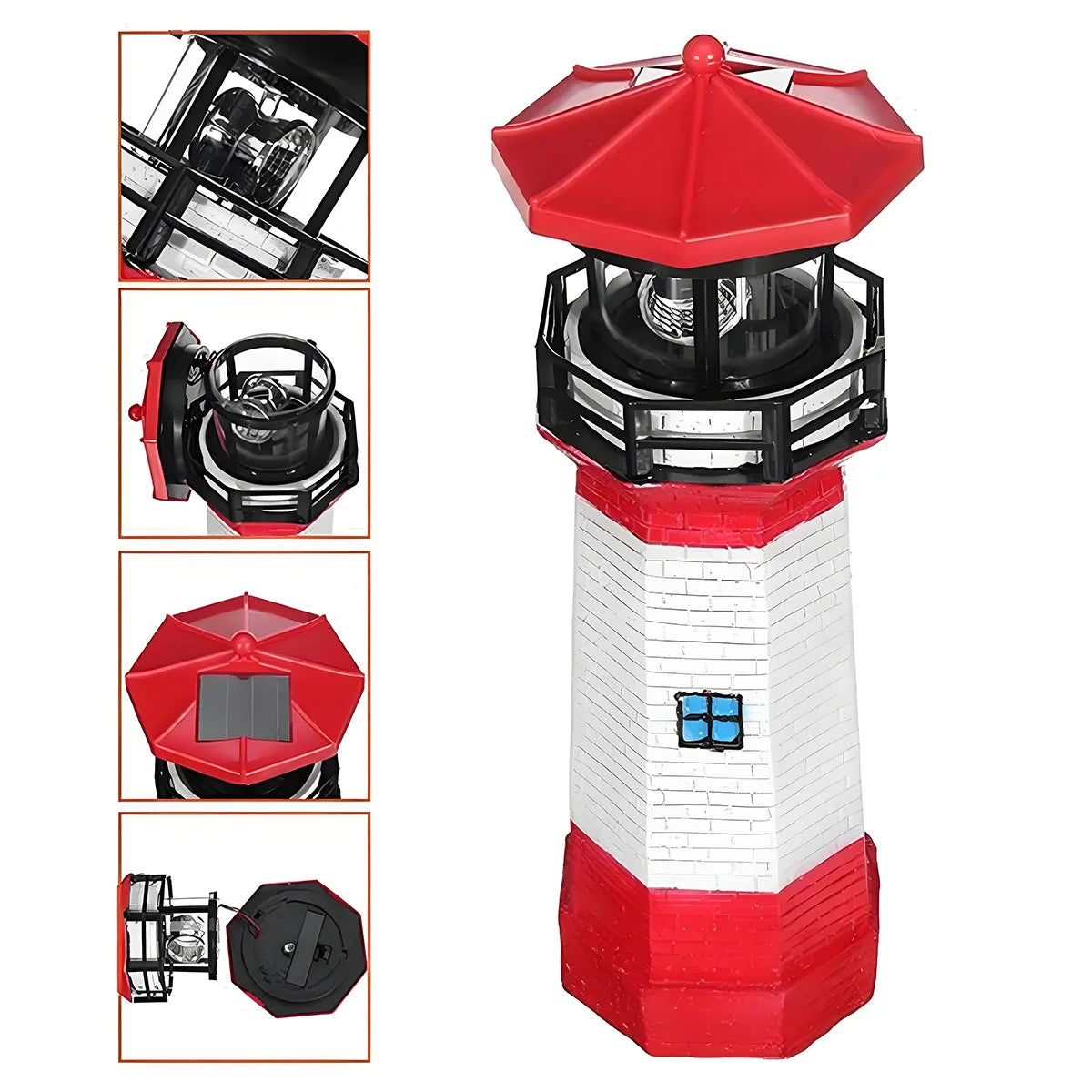 Solar Rotating Lighthouse Light – Waterproof Garden Decor