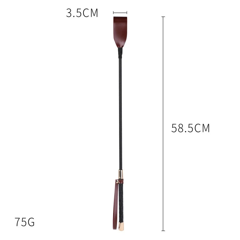 Burgundy-long-length Color Leather Riding Crop – Ideal for Couples' Play