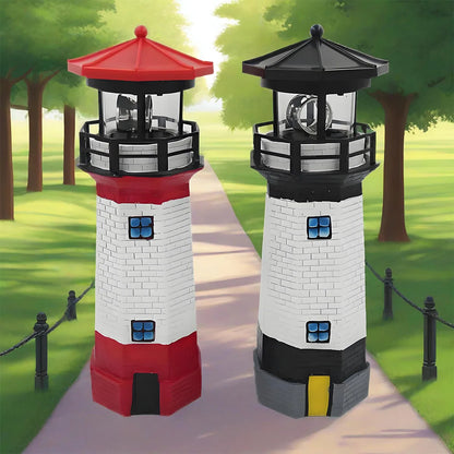 Solar Rotating Lighthouse Light – Waterproof Garden Decor