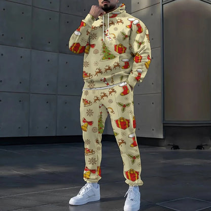 HSUCMZ-21 Color 3D Print Men's Hoodie Set – Casual Autumn Tracksuit