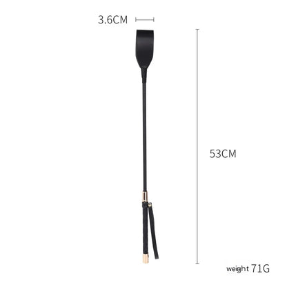Black-mid-length Color Leather Riding Crop – Ideal for Couples' Play